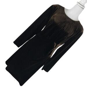 NWT@$139! DKNY! GORGEOUS ESPRESSO BROWN LUXE STRETCH VELVET DRESS! SZ 16
